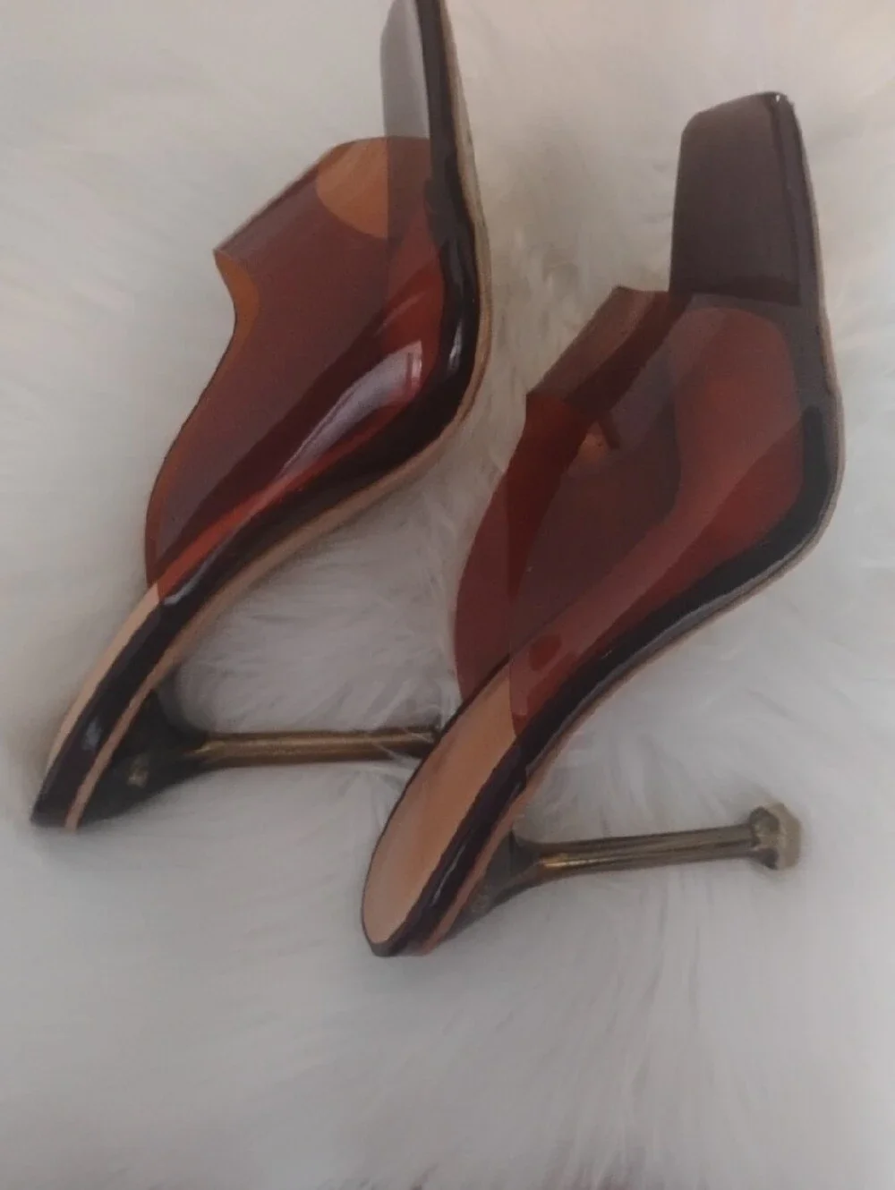 Italian Brown Transparent Slide Heel✨❤️